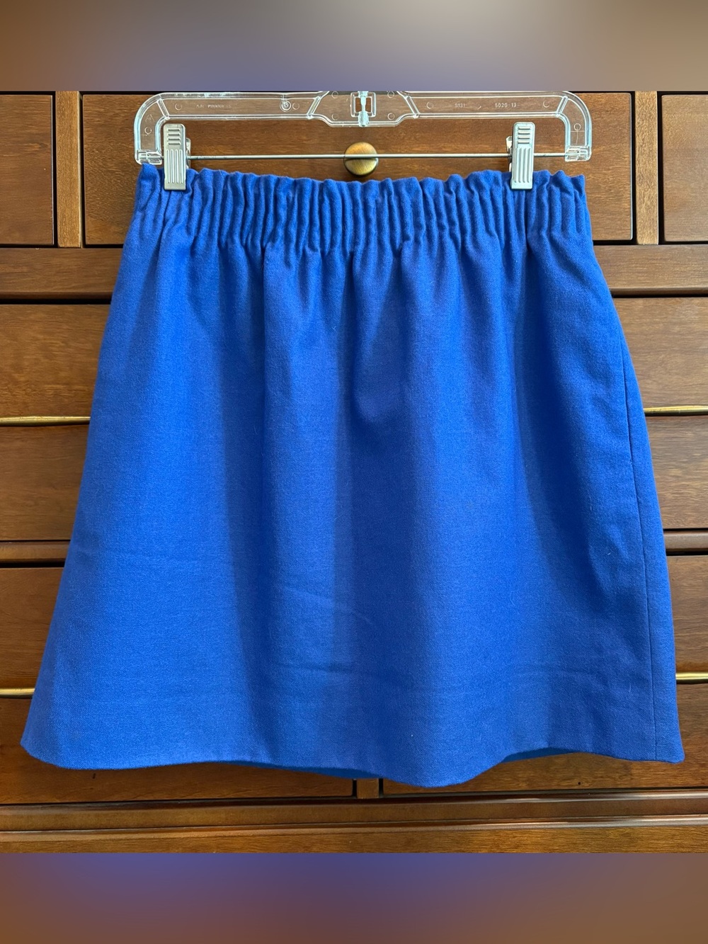 Jcrew Bright Cobalt Blue Elastic Waist Wool Skirt Size 6
